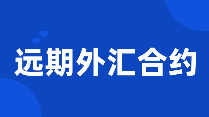 远期外汇合约