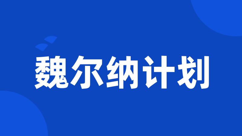 魏尔纳计划