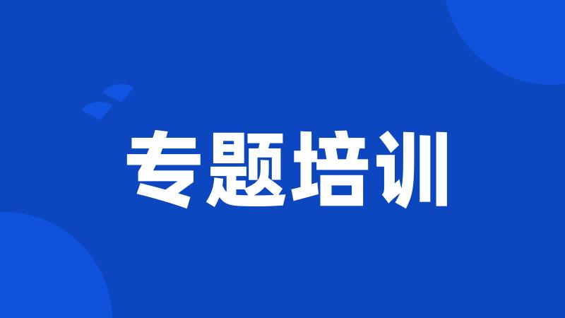 专题培训