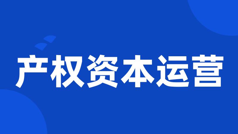 产权资本运营