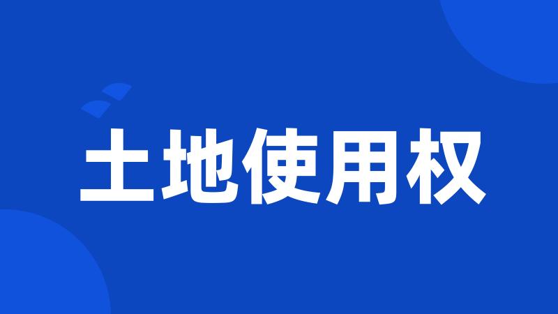 土地使用权