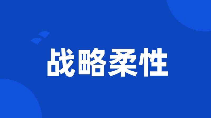 战略柔性