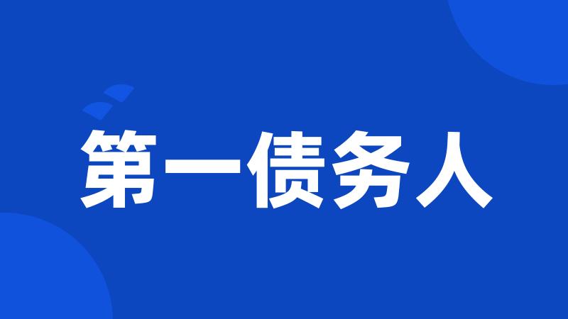 第一债务人