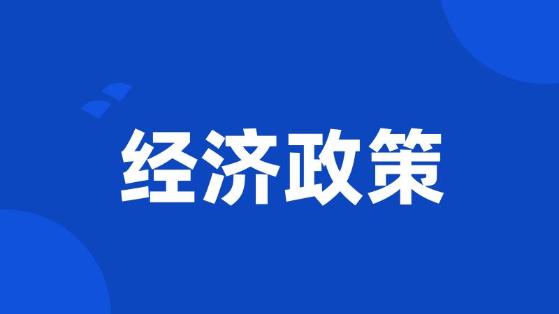 经济政策