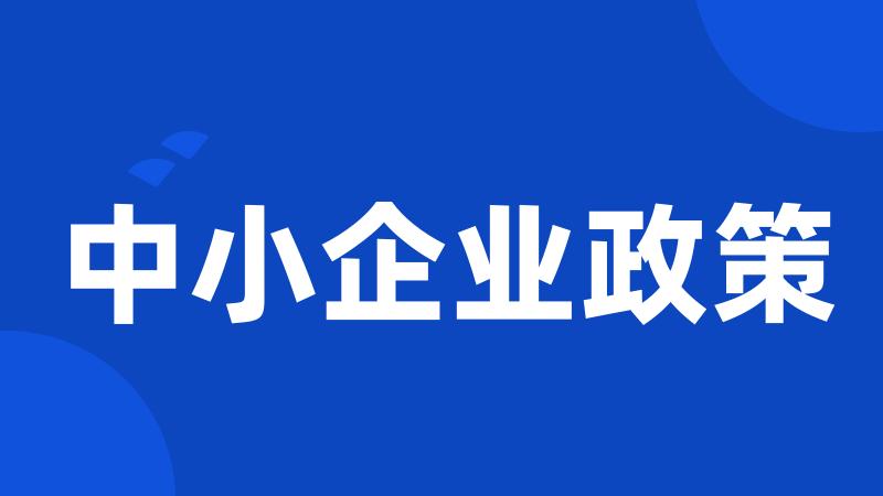 中小企业政策