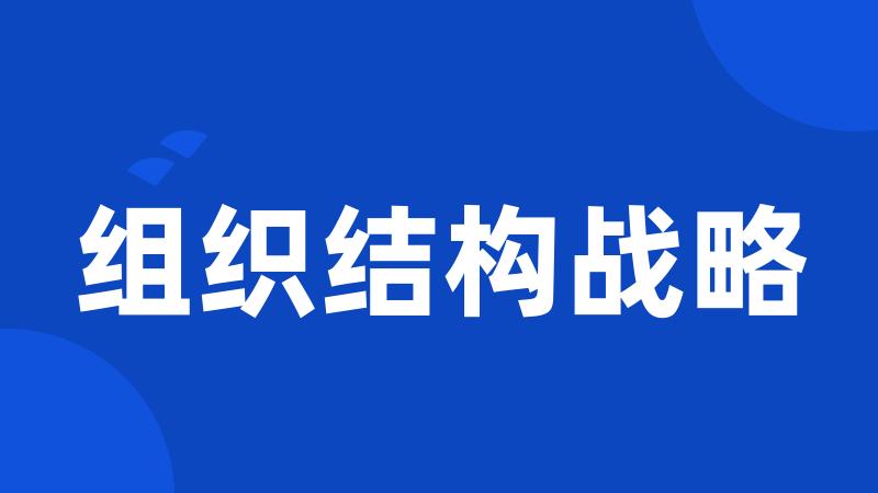 组织结构战略