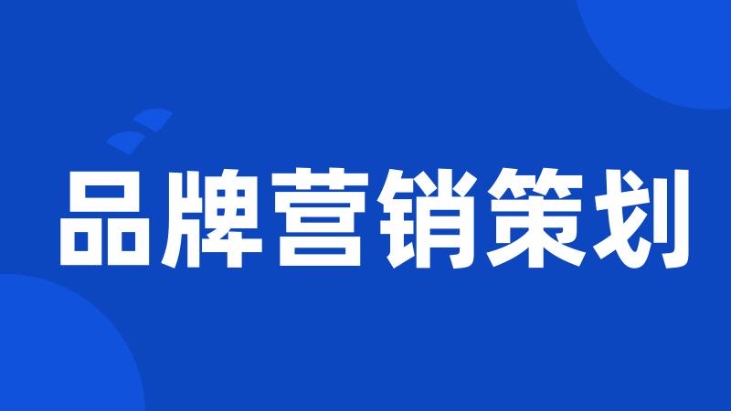 品牌营销策划