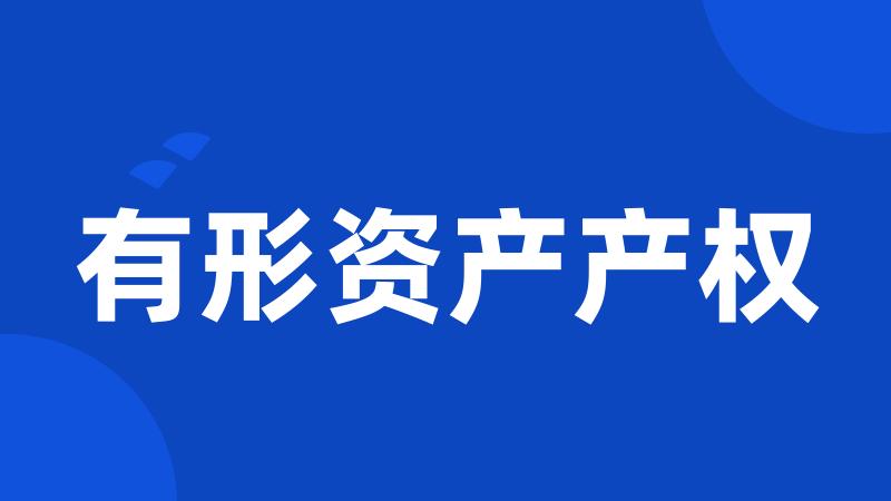 有形资产产权