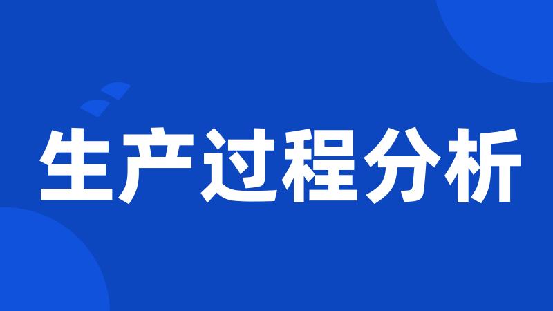 生产过程分析