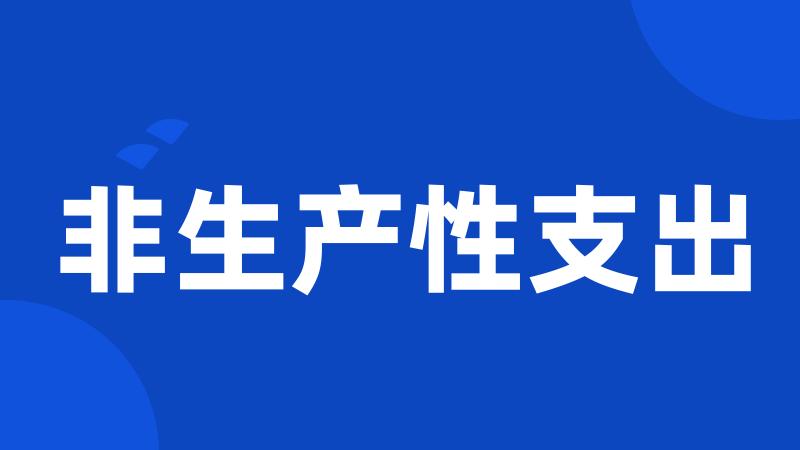非生产性支出
