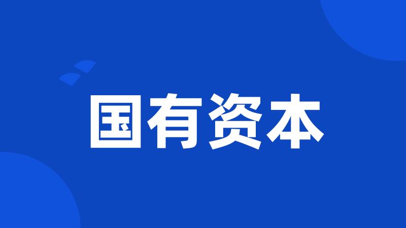 国有资本