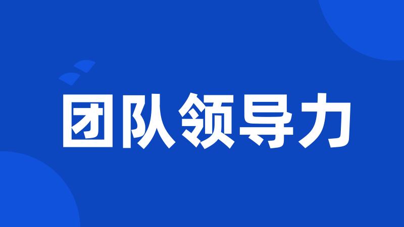 团队领导力