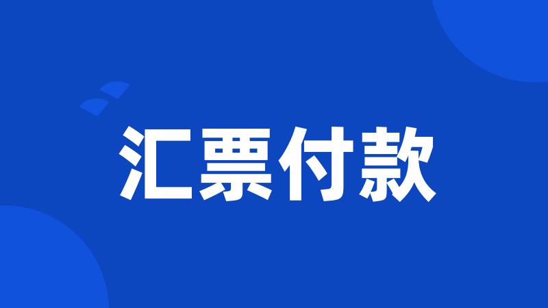 汇票付款
