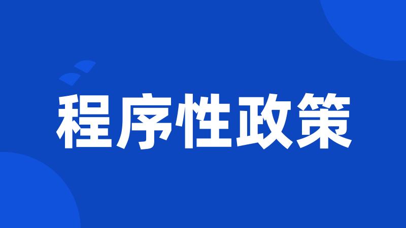 程序性政策