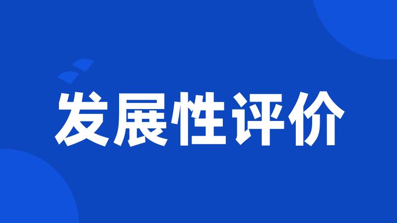发展性评价