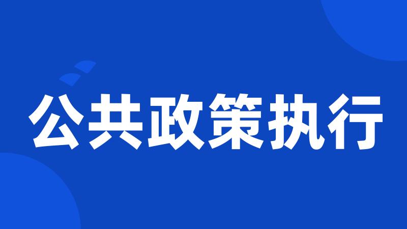 公共政策执行