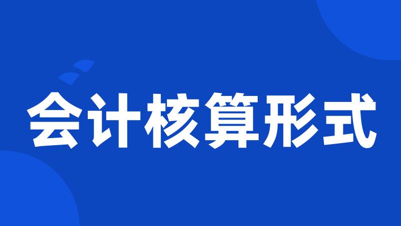 会计核算形式