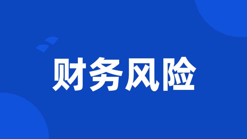 财务风险