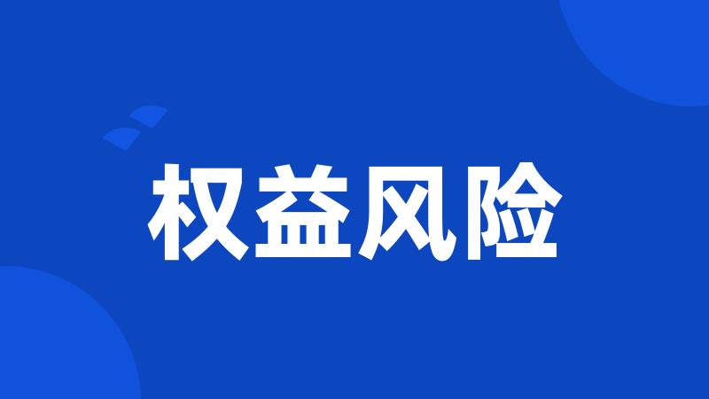 权益风险