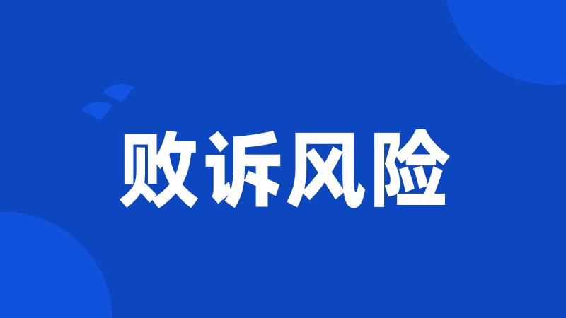 败诉风险