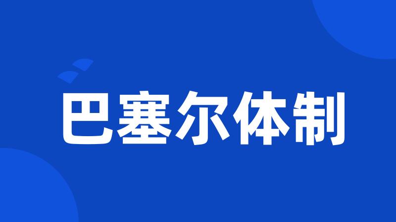 巴塞尔体制