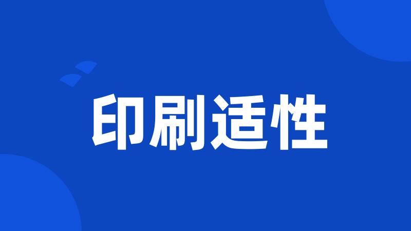 印刷适性