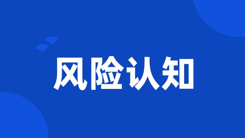 风险认知
