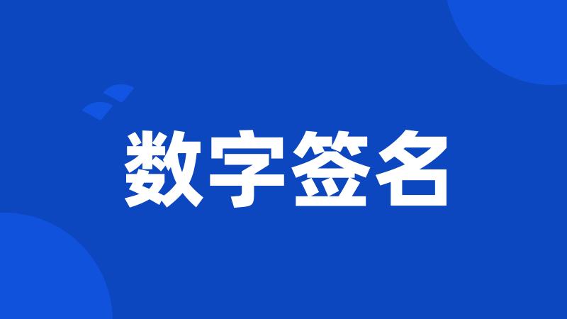数字签名