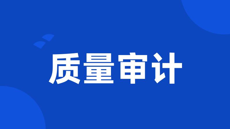 质量审计