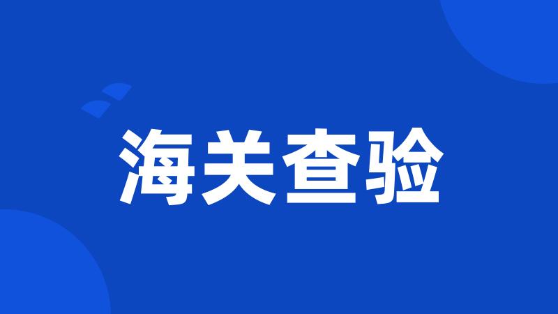 海关查验