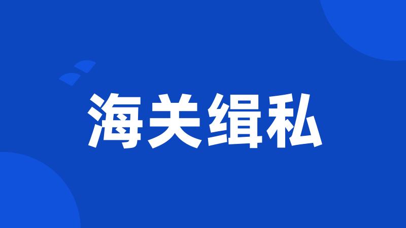 海关缉私