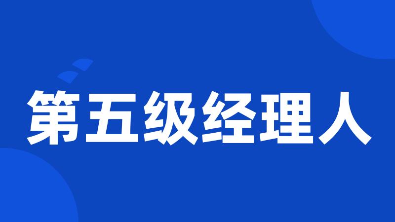 第五级经理人