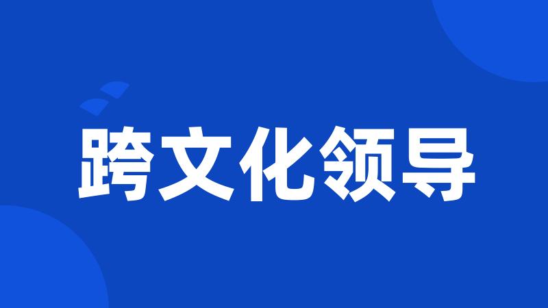 跨文化领导