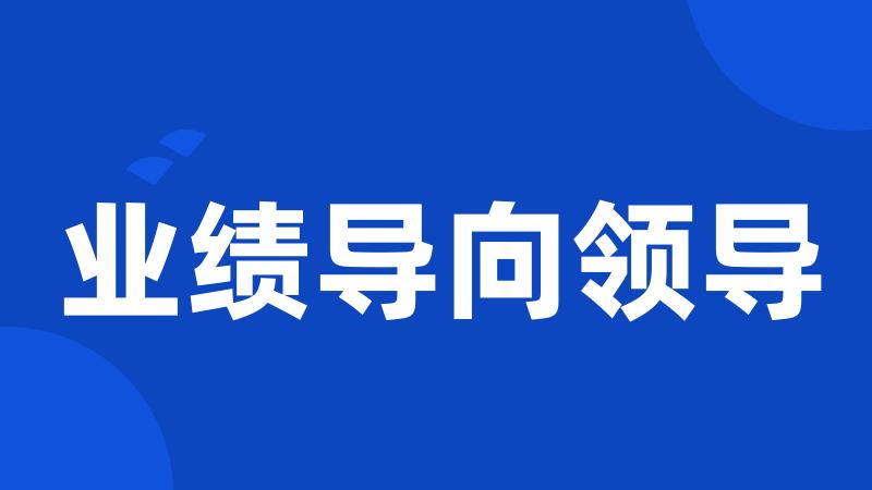 业绩导向领导