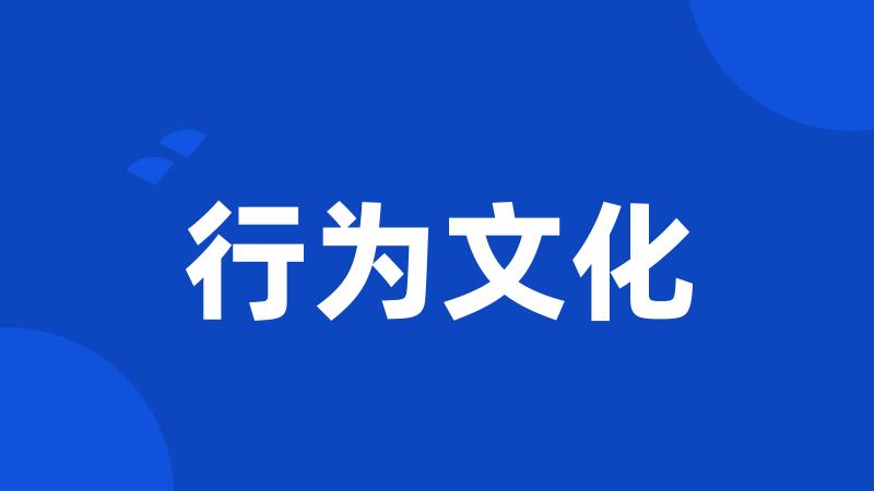 行为文化