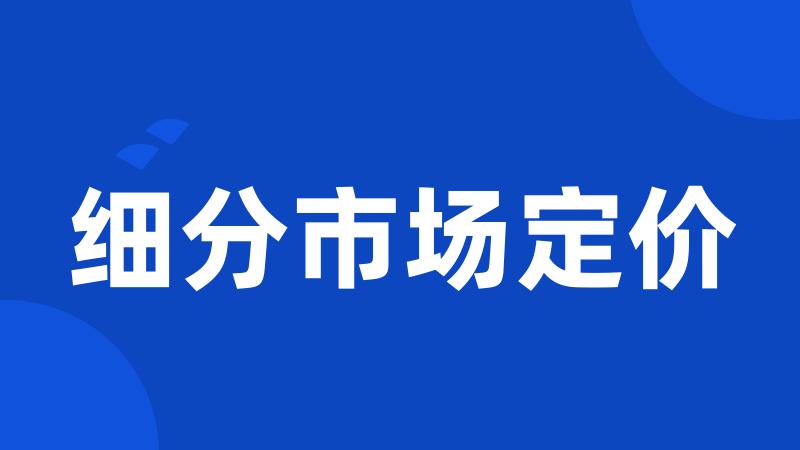 细分市场定价