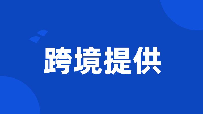跨境提供