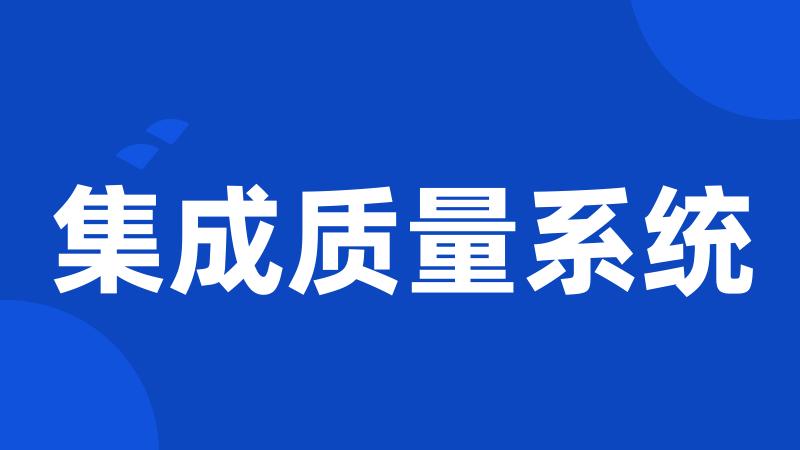 集成质量系统