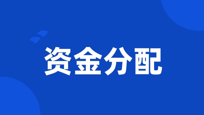 资金分配