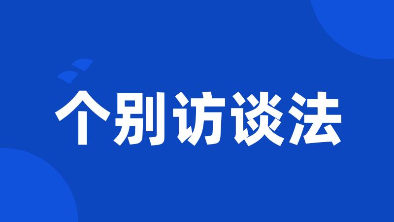 个别访谈法