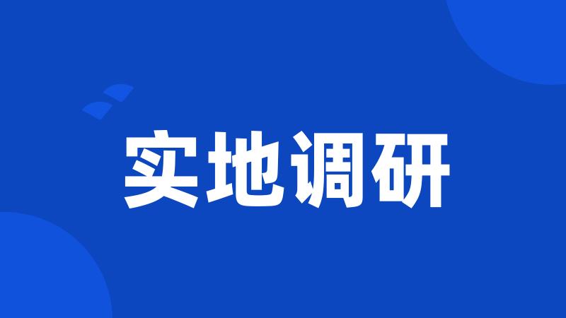 实地调研