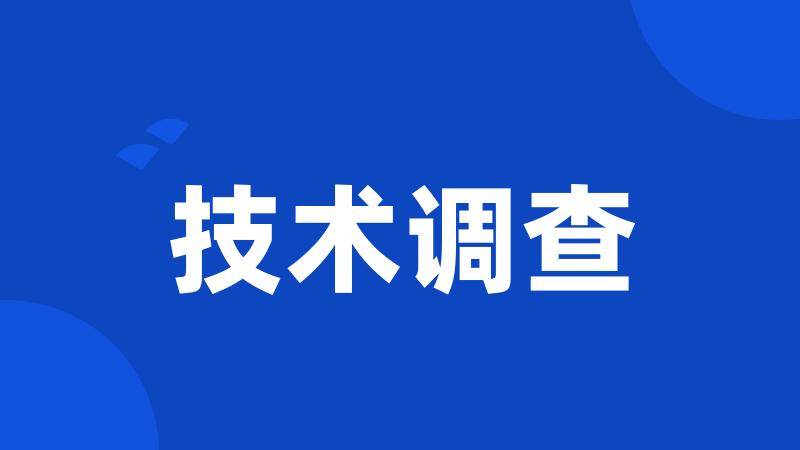 技术调查