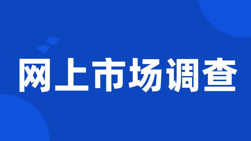 网上市场调查