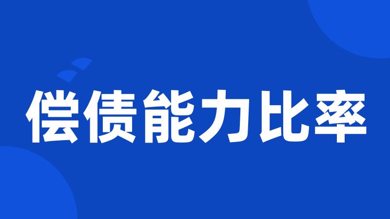 偿债能力比率