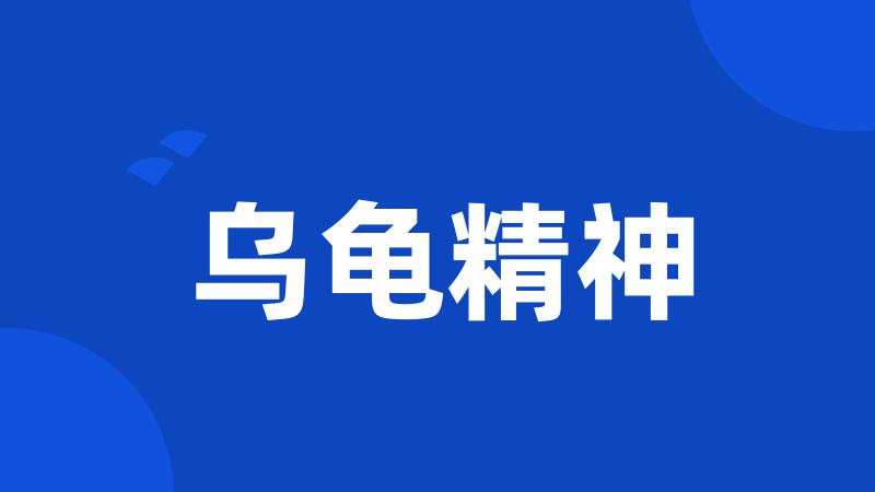 乌龟精神