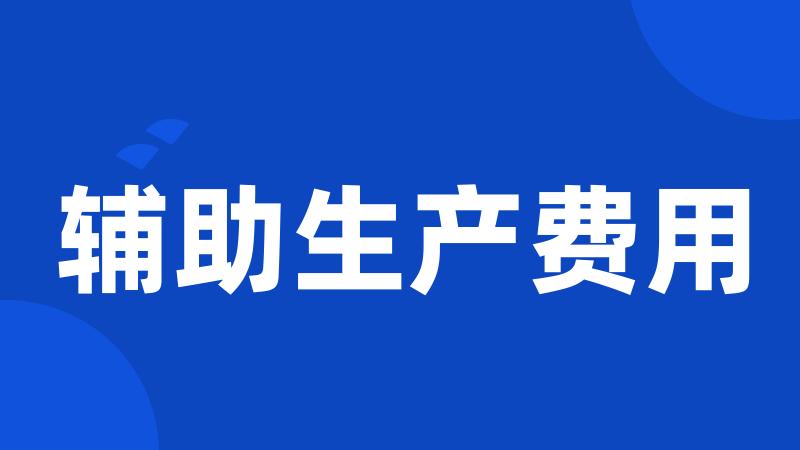 辅助生产费用
