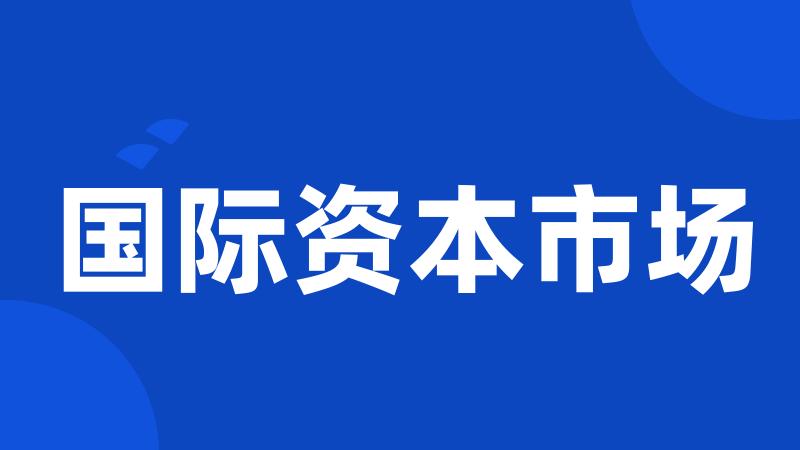 国际资本市场