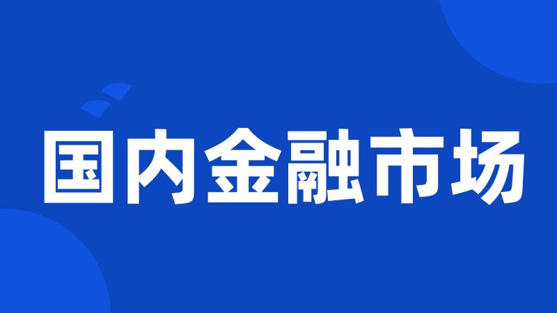 国内金融市场