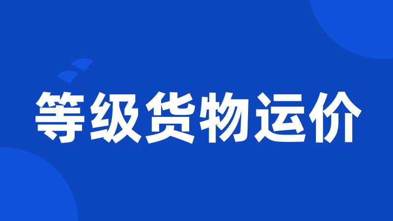 等级货物运价