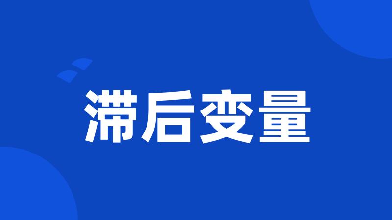 滞后变量